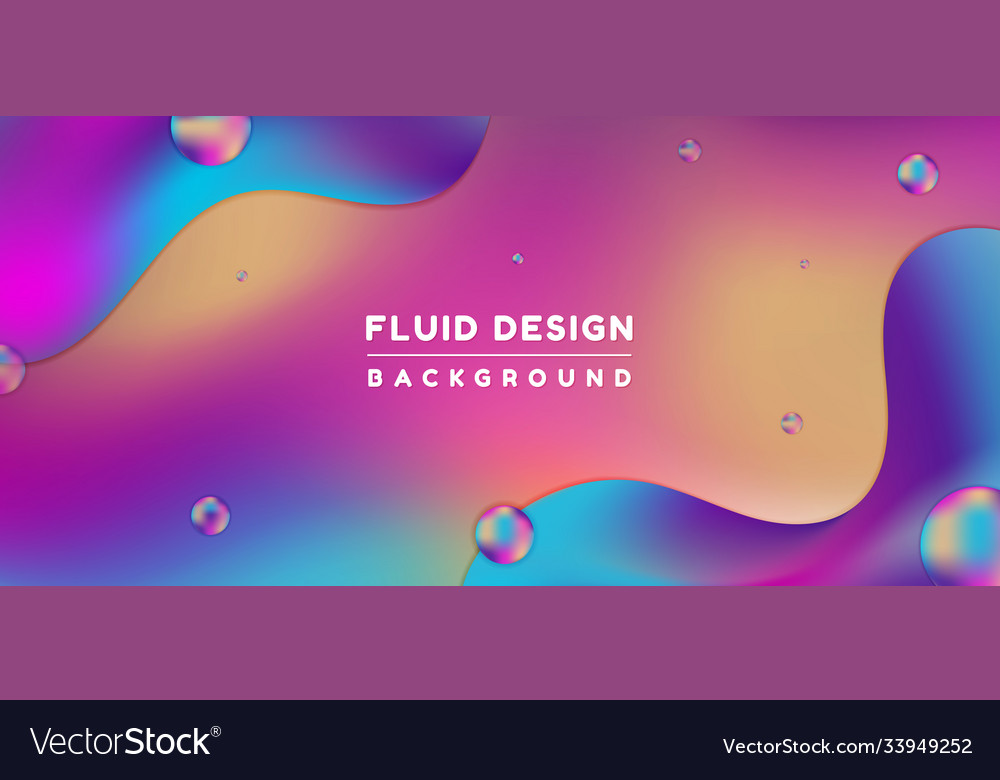 Fluid background wave shape sphere colorful design vector image Fluid background wave shape sphere colorful design