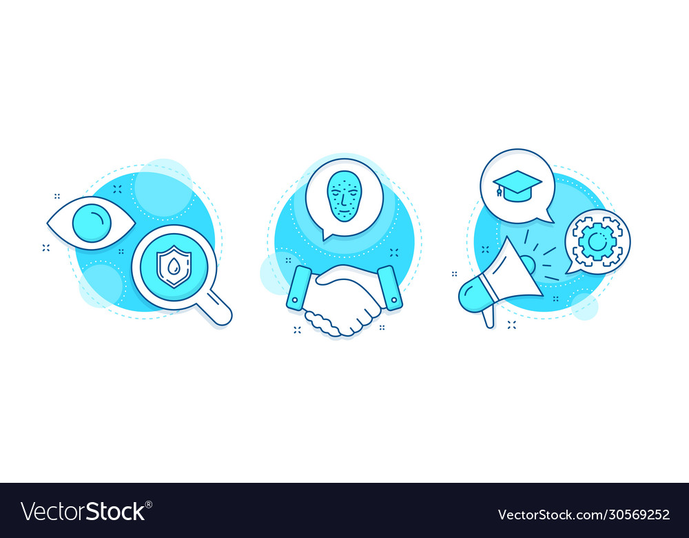 Graduation cap blood donation and face biometrics Vector Image