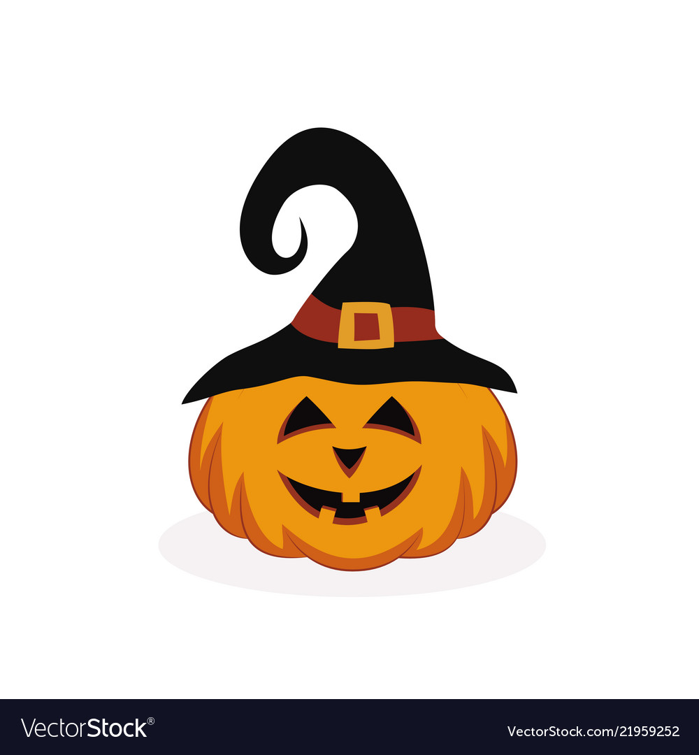 Halloween pumpkin in hat Royalty Free Vector Image