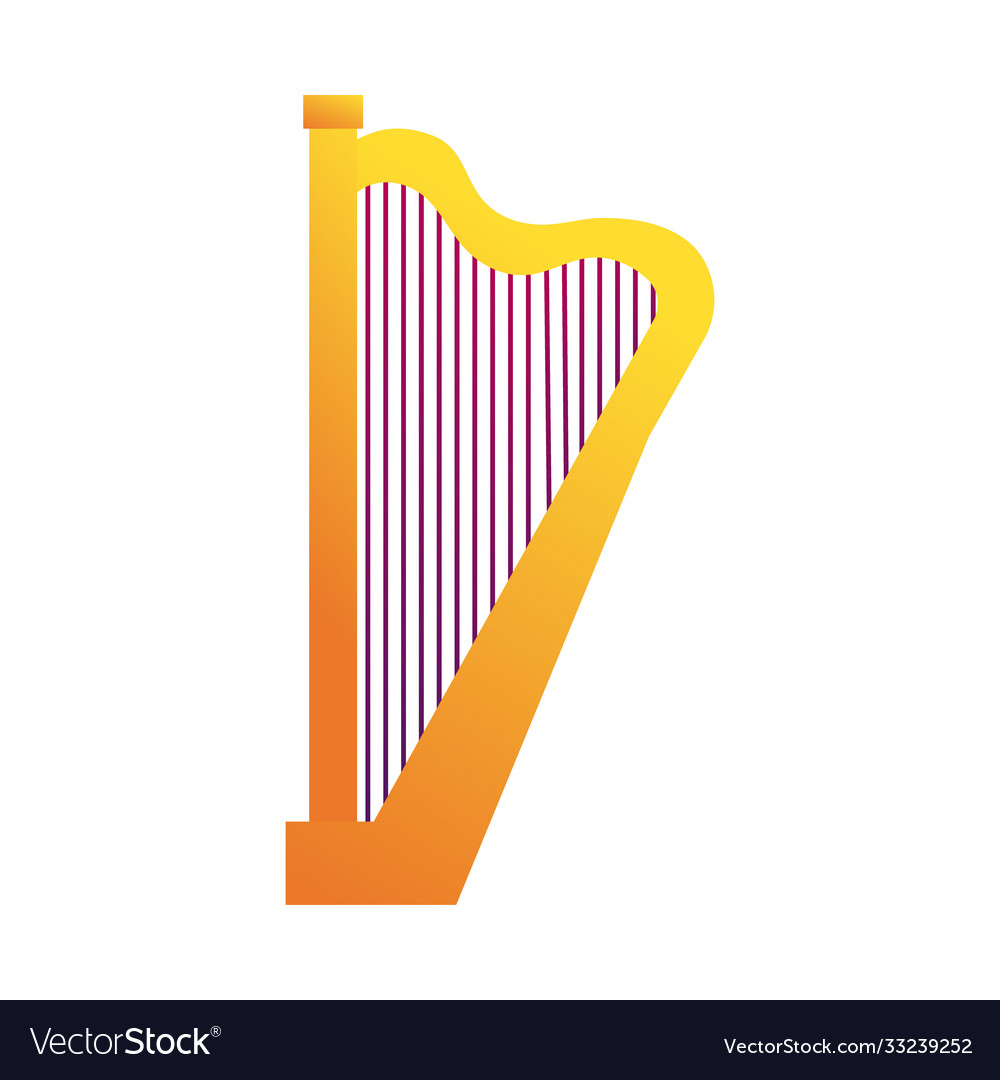 Harp string instrument line and fill style icon