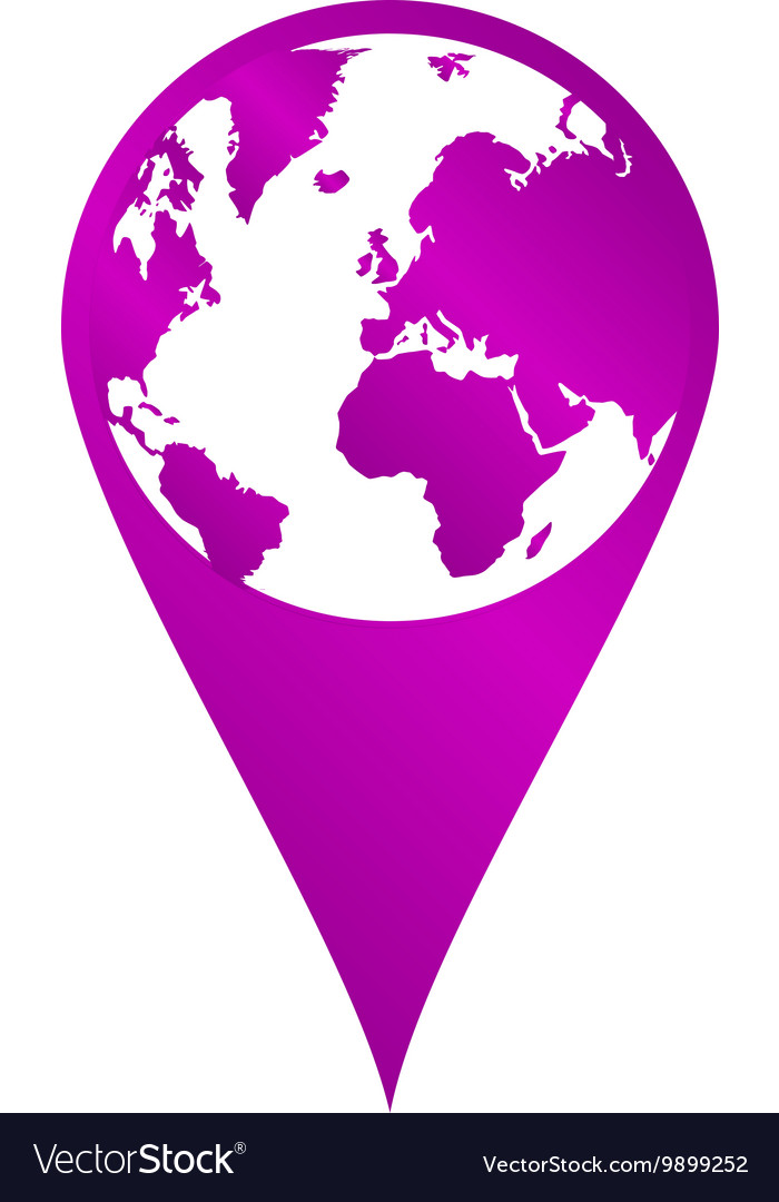 Pictograph of globe map pointer