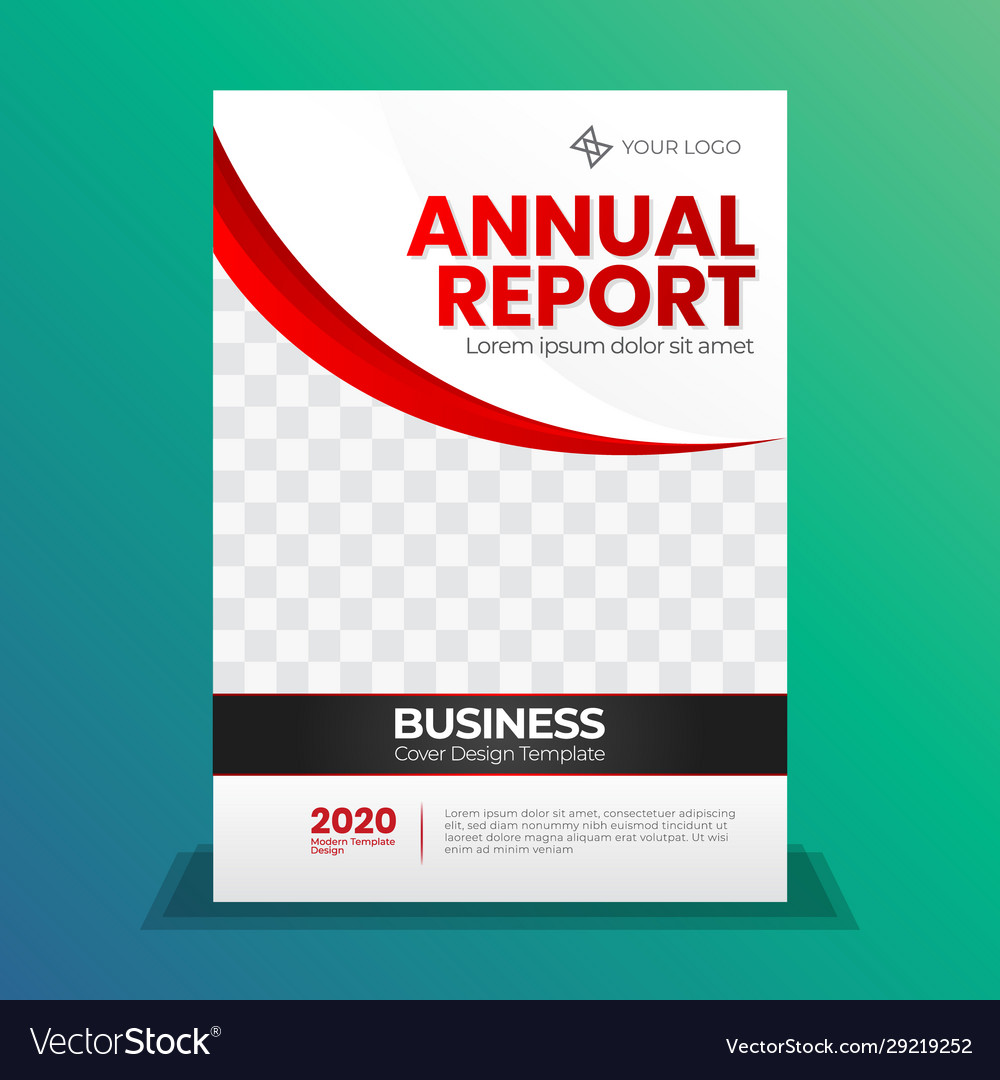 Red cover design for annual report business