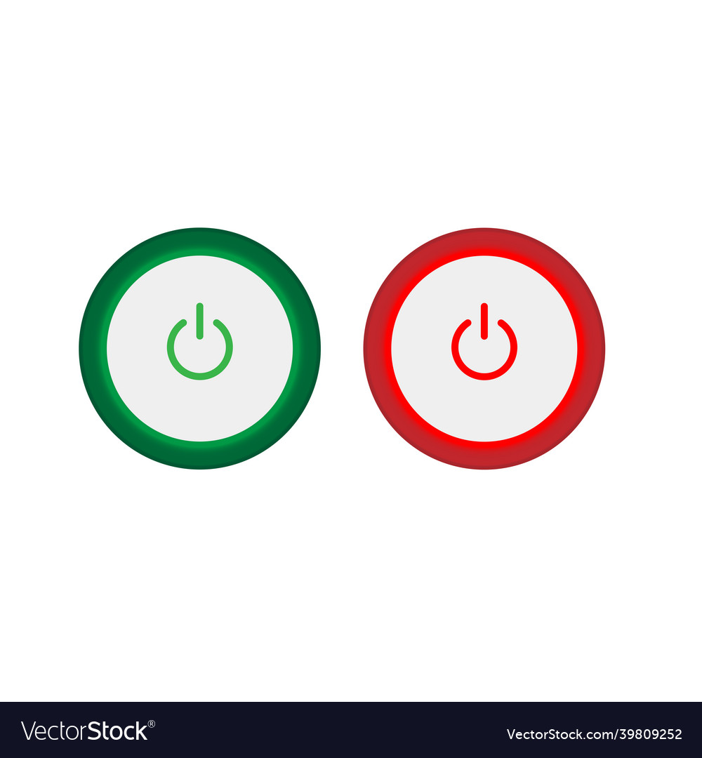 Set of 2 on off push power buttons with dark grey Vector Image Set of 2 on off push power buttons with dark grey