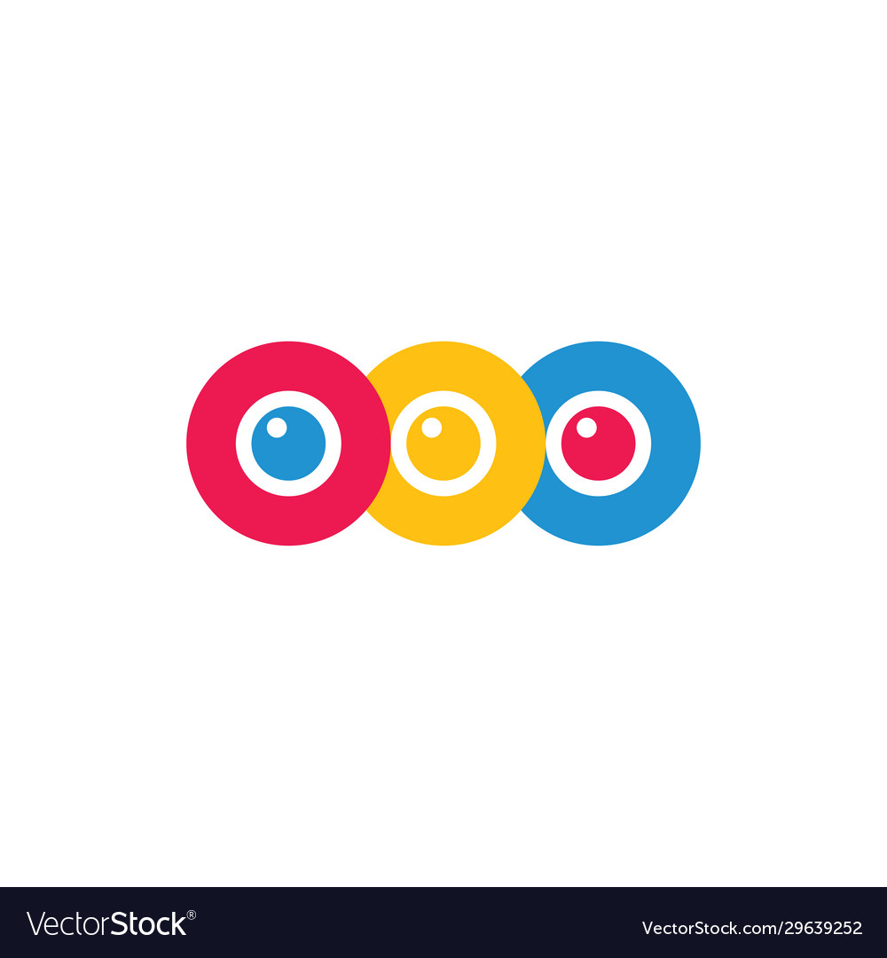 Simple linked circle object colorful happy vector image Simple linked circle object colorful happy