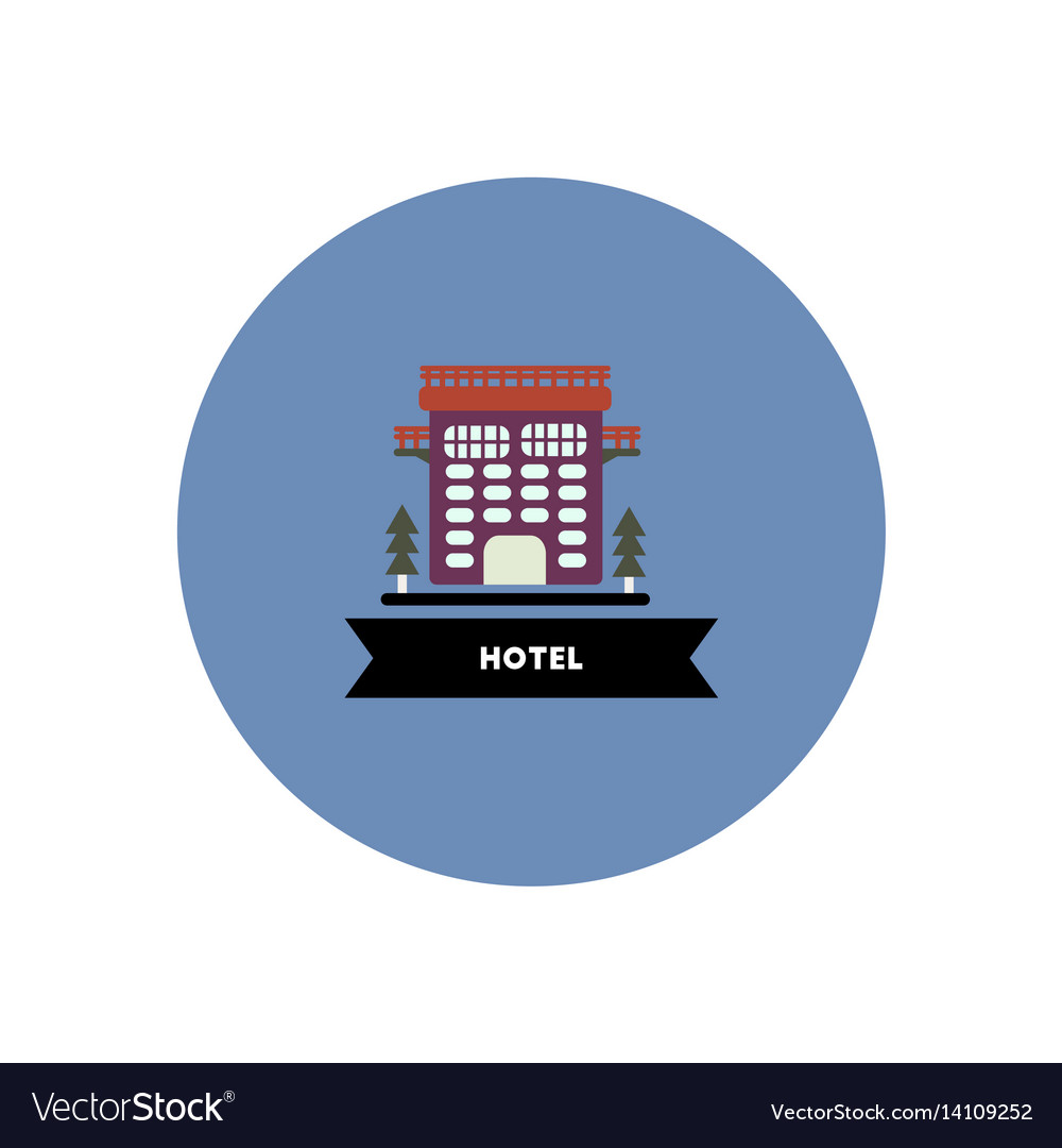 Stylish icon in color circle building hotel Vector Image