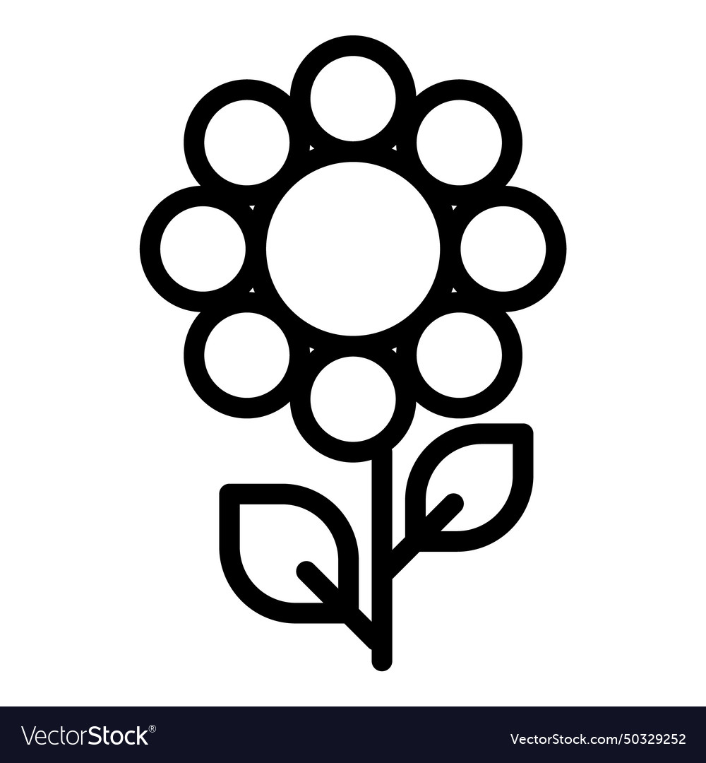 Sunflower flat icon isolated on white background vector image Sunflower flat icon isolated on white background