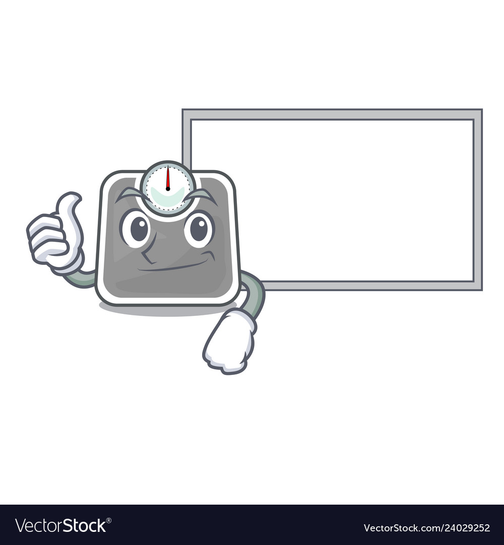Thumbs up with board weghit scales in the shape