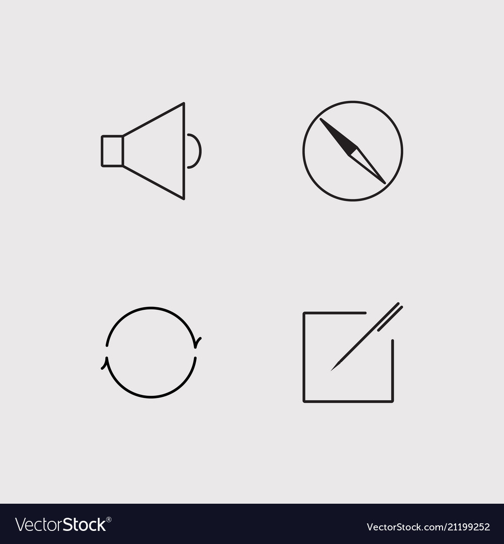 User interface simple linear icons set outlined