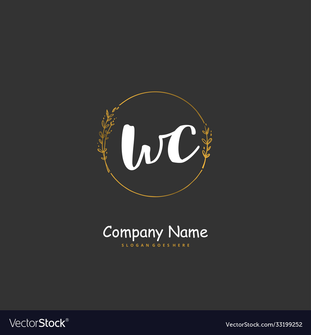 W c wc initial handwriting and signature logo