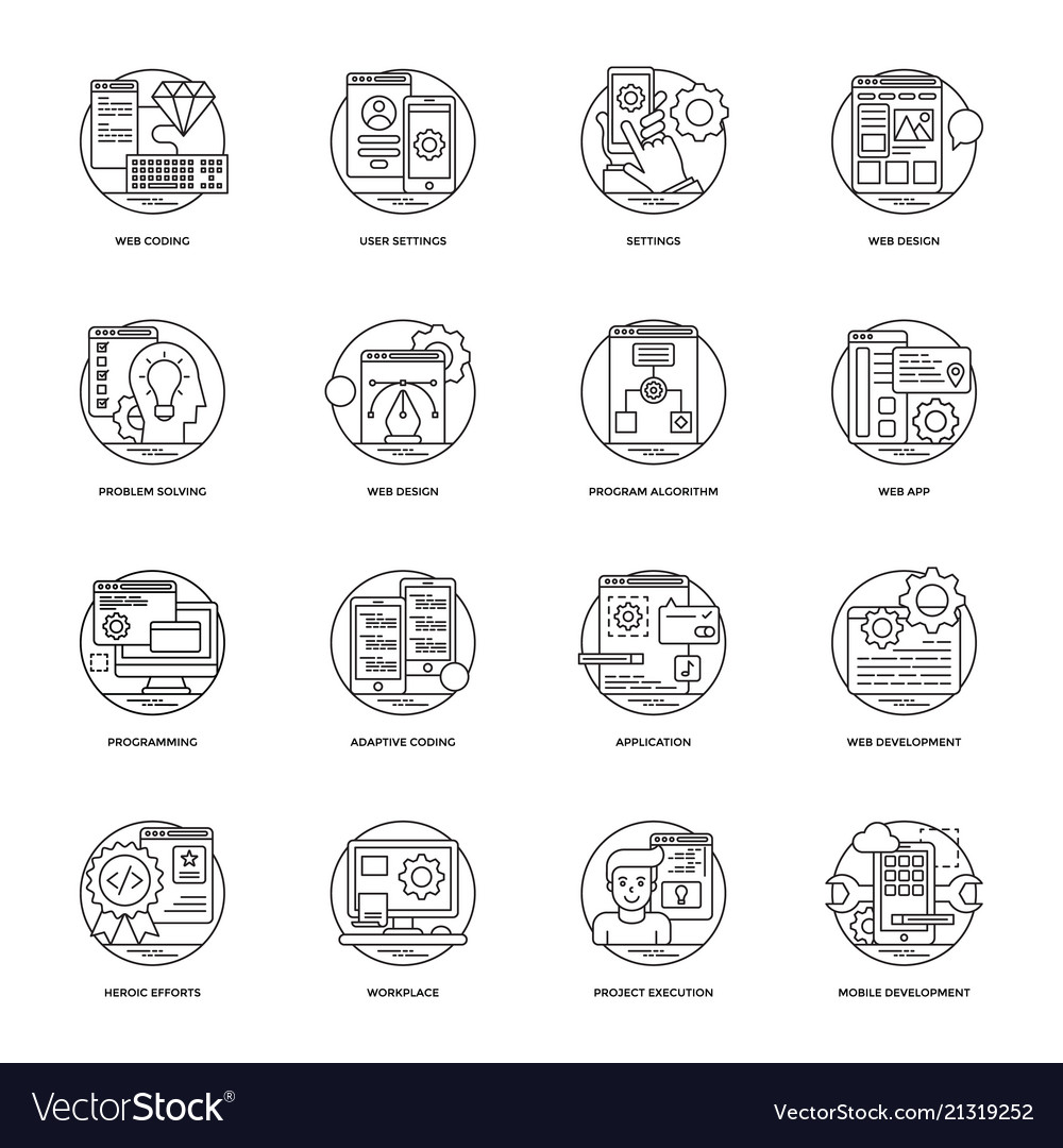 Web Development Line Icons