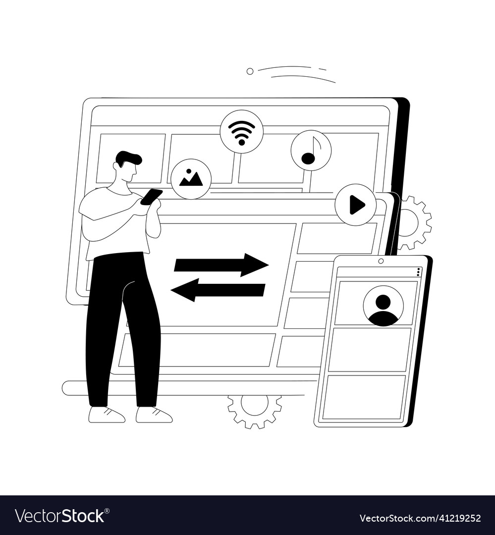 Wireless device connection abstract concept vector image Wireless device connection abstract concept