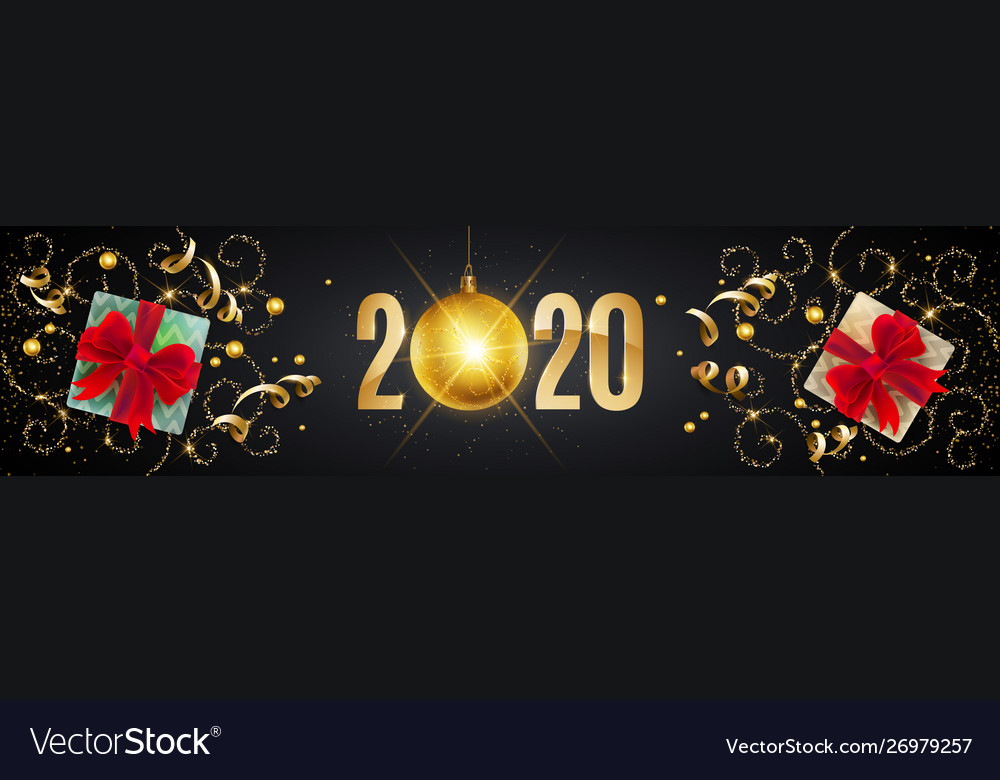 2020 happy new year gold greeting card vector image 2020 happy new year gold greeting card