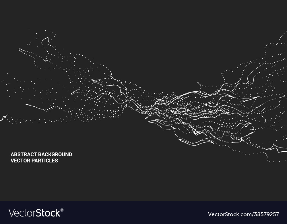 Abstract 3d image with particle flow movement vector image Abstract 3d image with particle flow movement