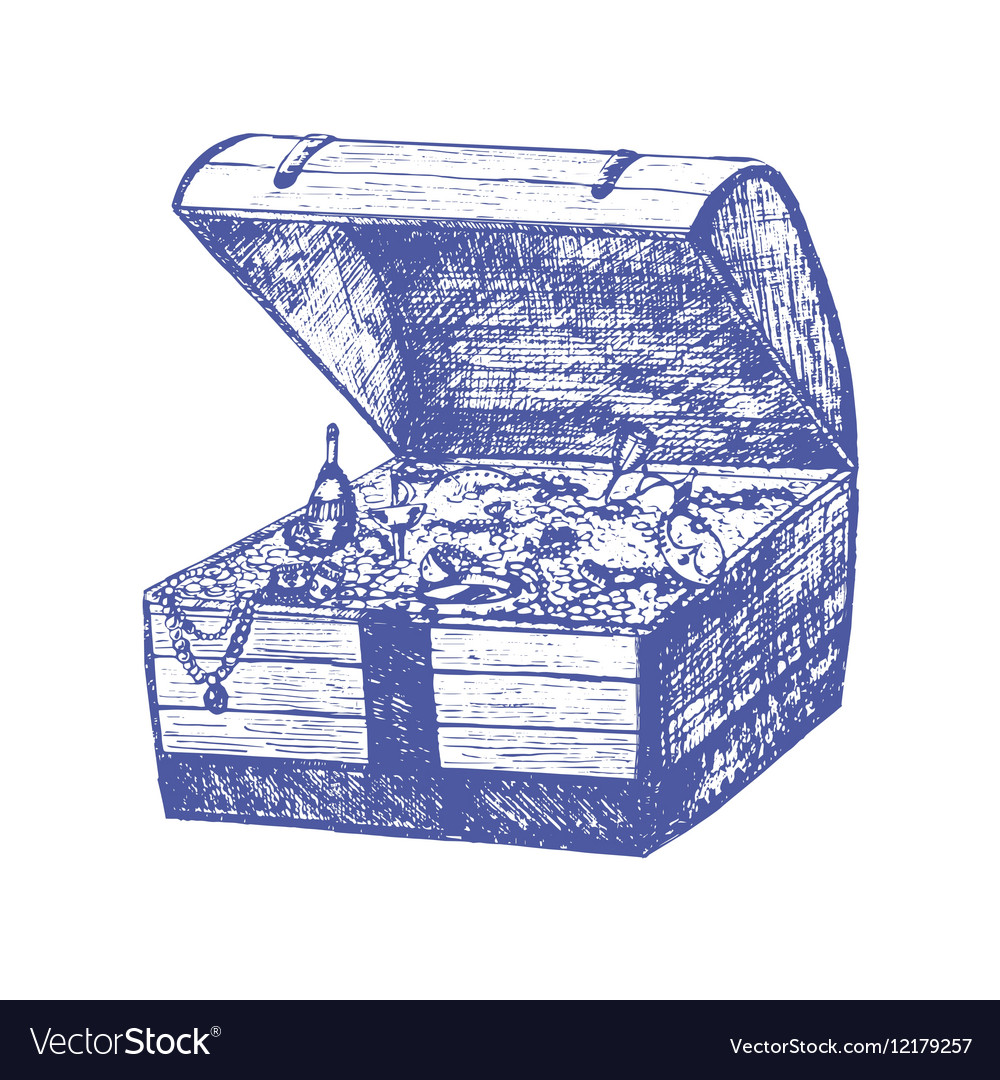 Antique Treasure Chest Sketch