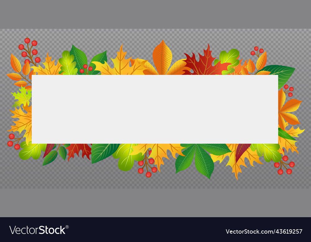 Autumn web template transparent background vector image Autumn web template transparent background
