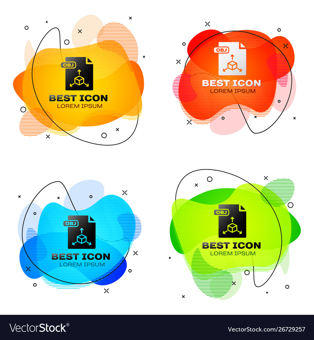 Black obj file document download button icon