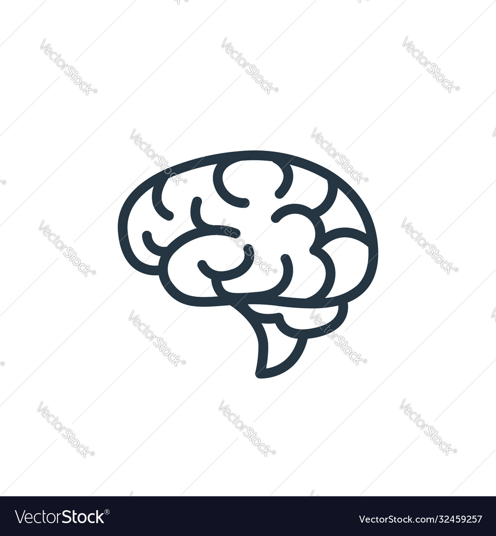 Brain icon isolated on white background outline