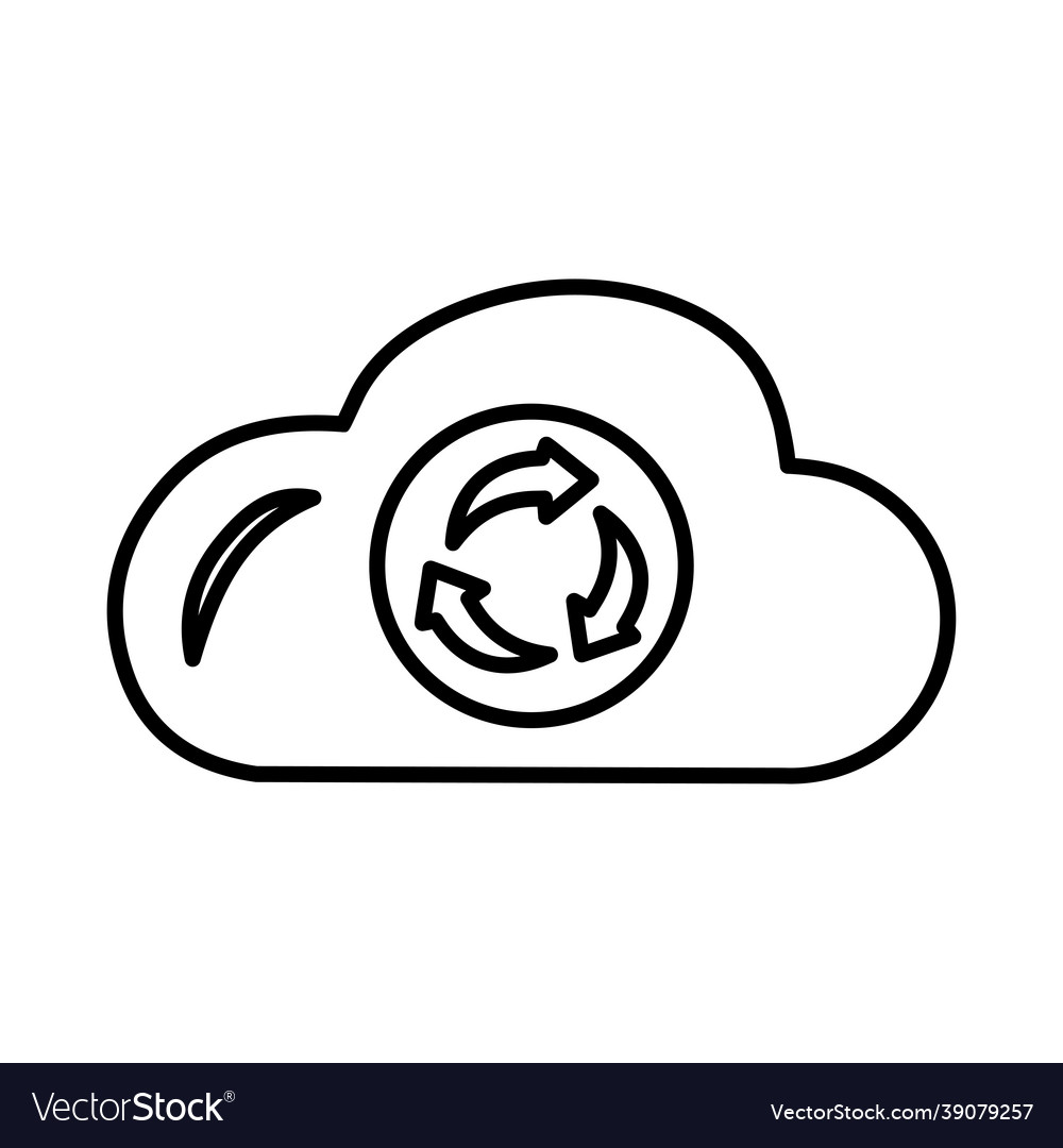 Cloud update refresh data icon line outline