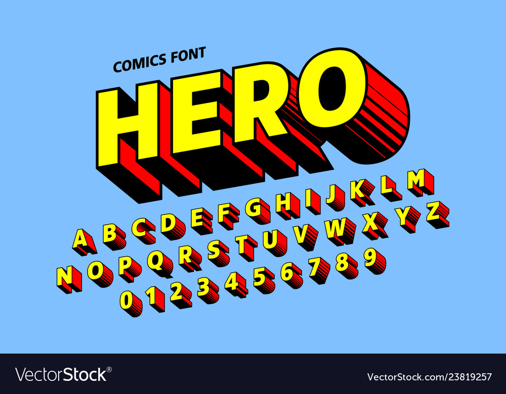 Comics Style Font Design Alphabet Letters And Vector Image