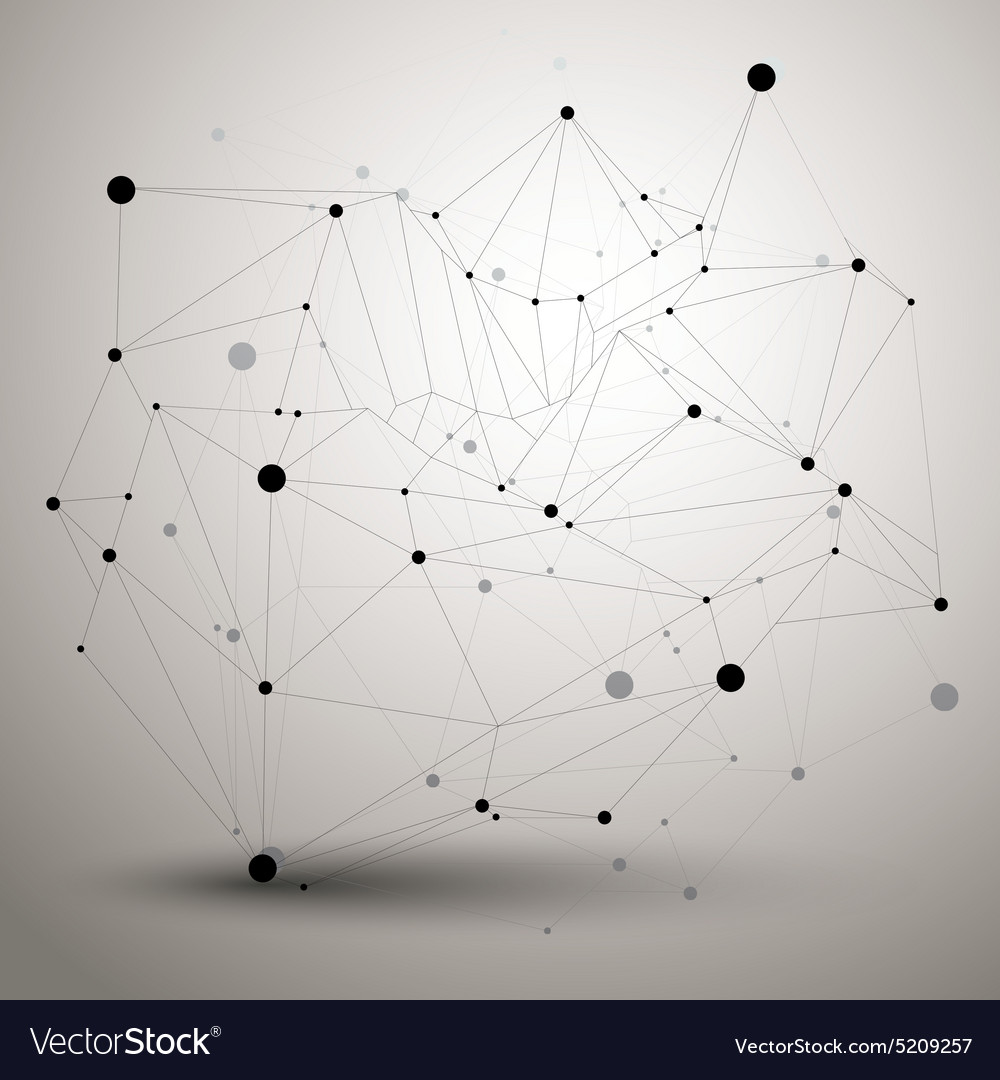 Complicated abstract grayscale 3d shape digital