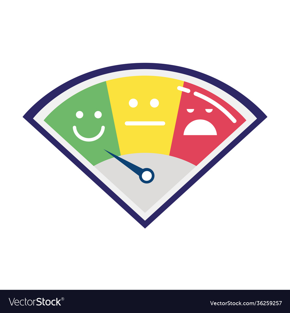 Customer satisfaction gauge measure with arrow vector image Customer satisfaction gauge measure with arrow