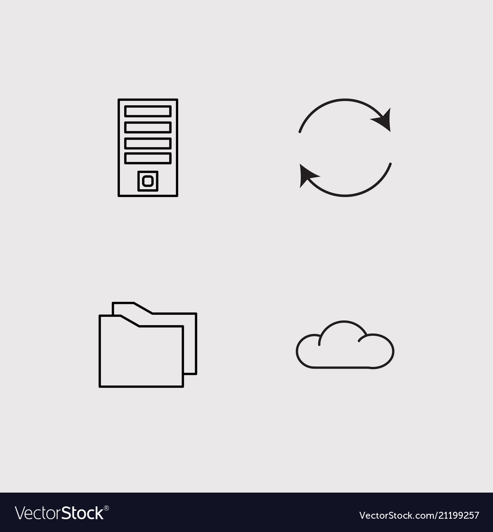 Data analytics simple linear icons set outlined