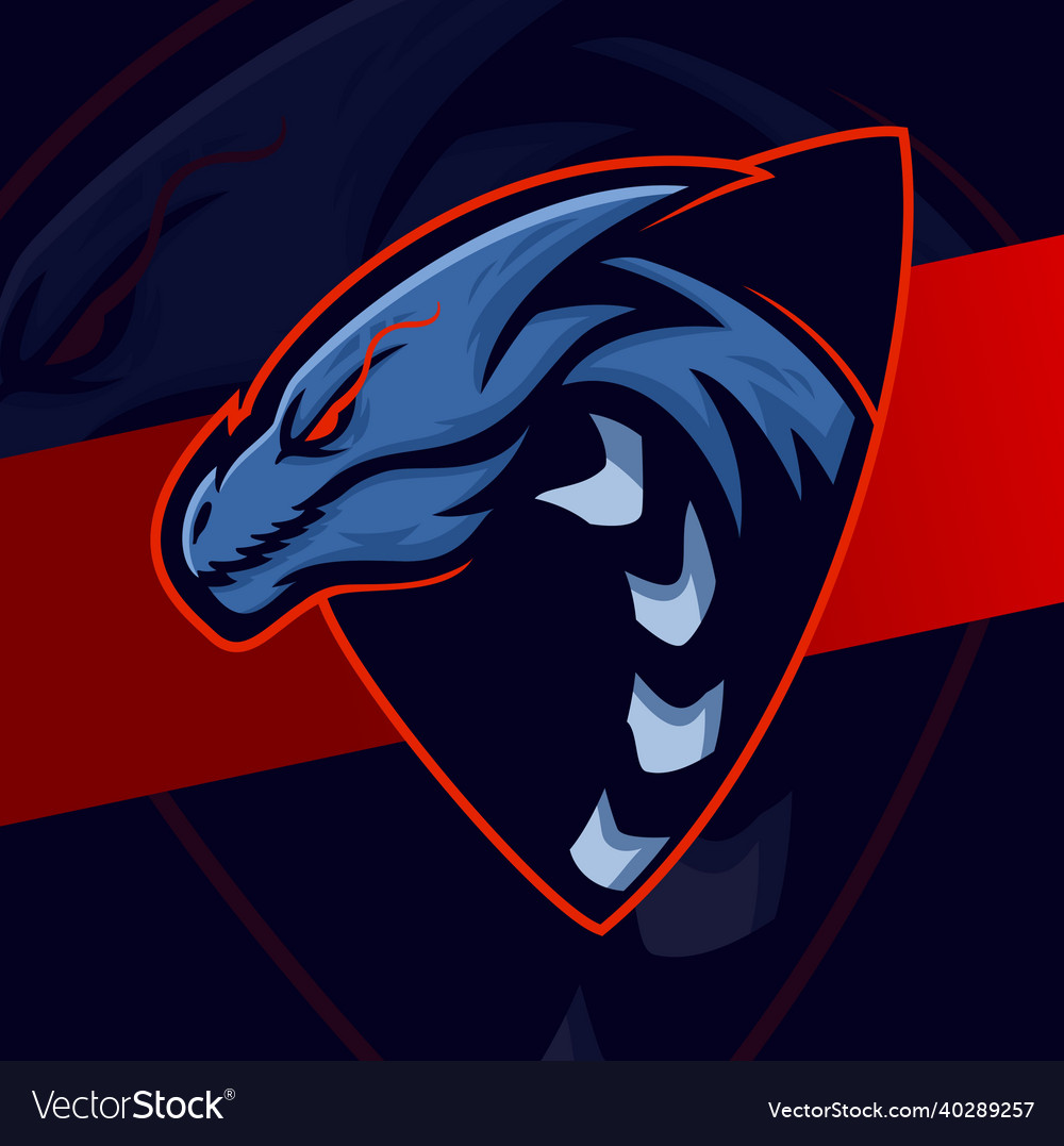 Dragon head mascot esport logo character design Vector Image