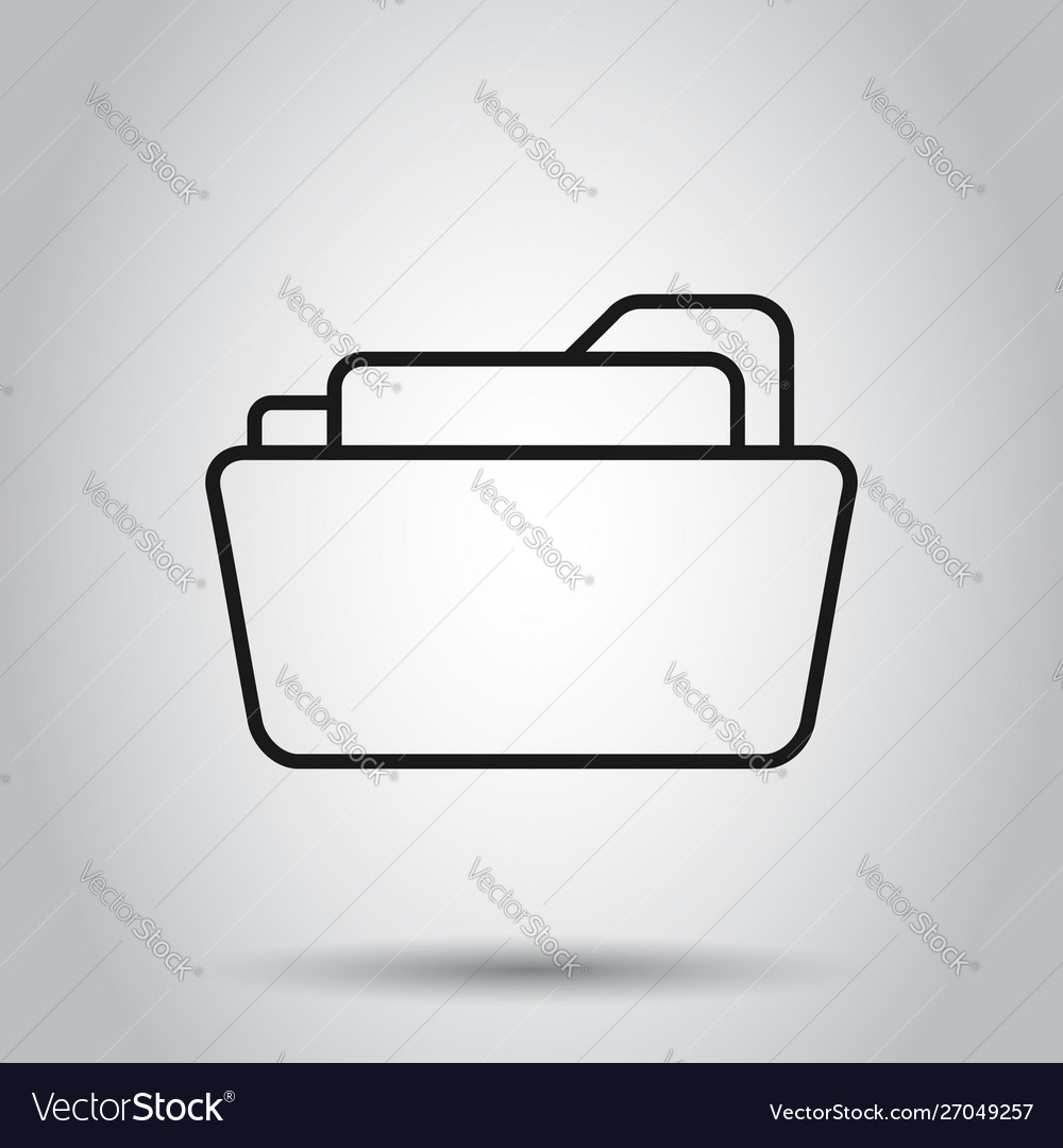 File folder icon in flat style documents archive