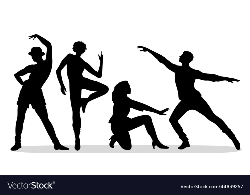 Flat design dancer silhouette