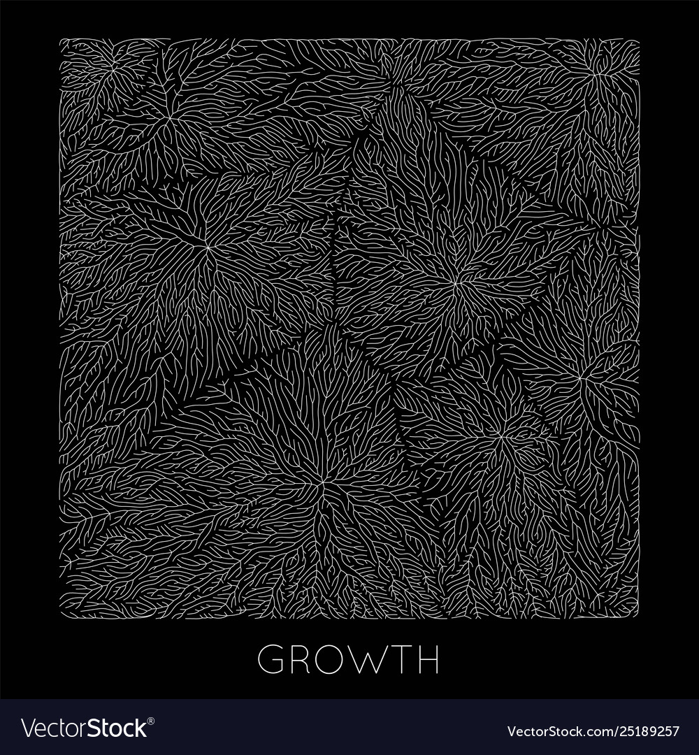 Generative branch growth pattern square vector image Generative branch growth pattern square