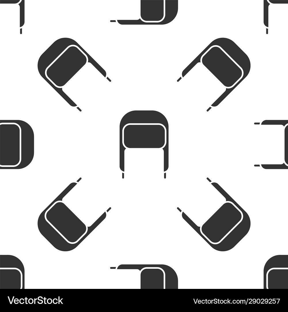 Grey winter hat with ear flaps icon isolated Vector Image