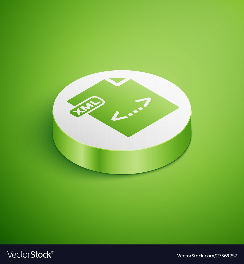 Isometric xml file document download button vector image Isometric xml file document download button