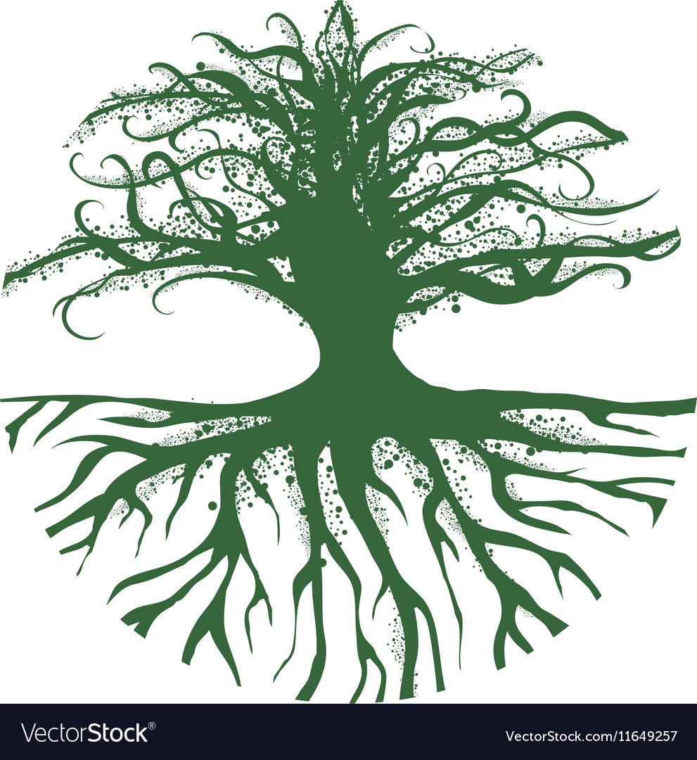 Magic round tree logo Royalty Free Vector Image