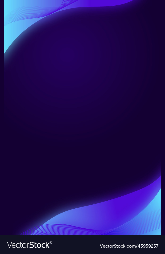 Neon blue gradient curve frame template