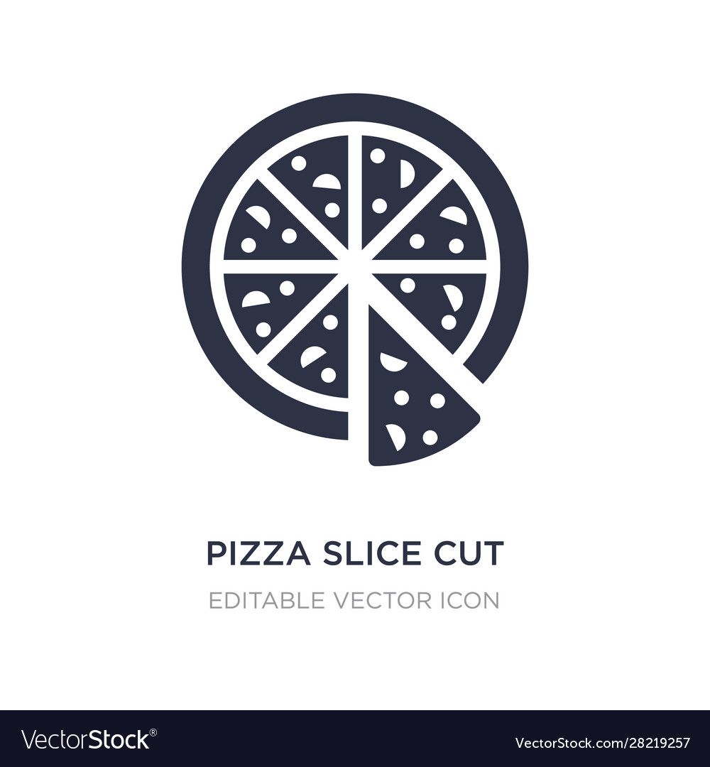 Pizza schneiden Ikone auf weißem Hintergrund einfach vector image Pizza schneiden Ikone auf weißem Hintergrund einfach