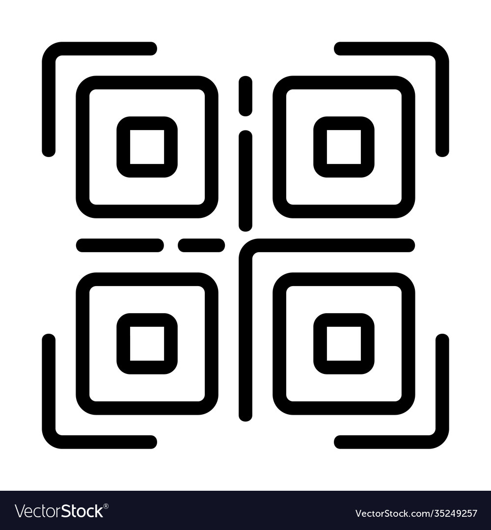 Qr code icon in line style for any projects vector image Qr code icon in line style for any projects
