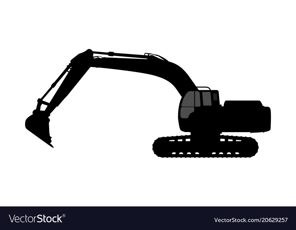 Silhouette the excavate Royalty Free Vector Image