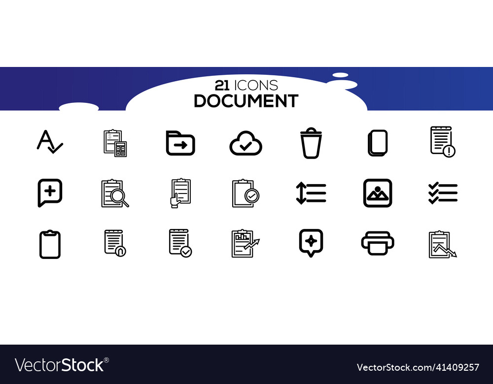 Simple set of document line icon