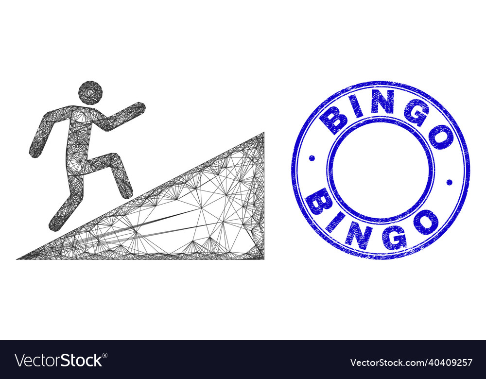 Textured bingo watermark and net irregular mesh vector image Textured bingo watermark and net irregular mesh
