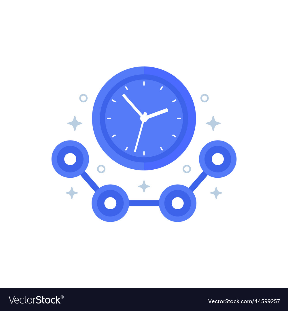 Time tracking icon with a clock