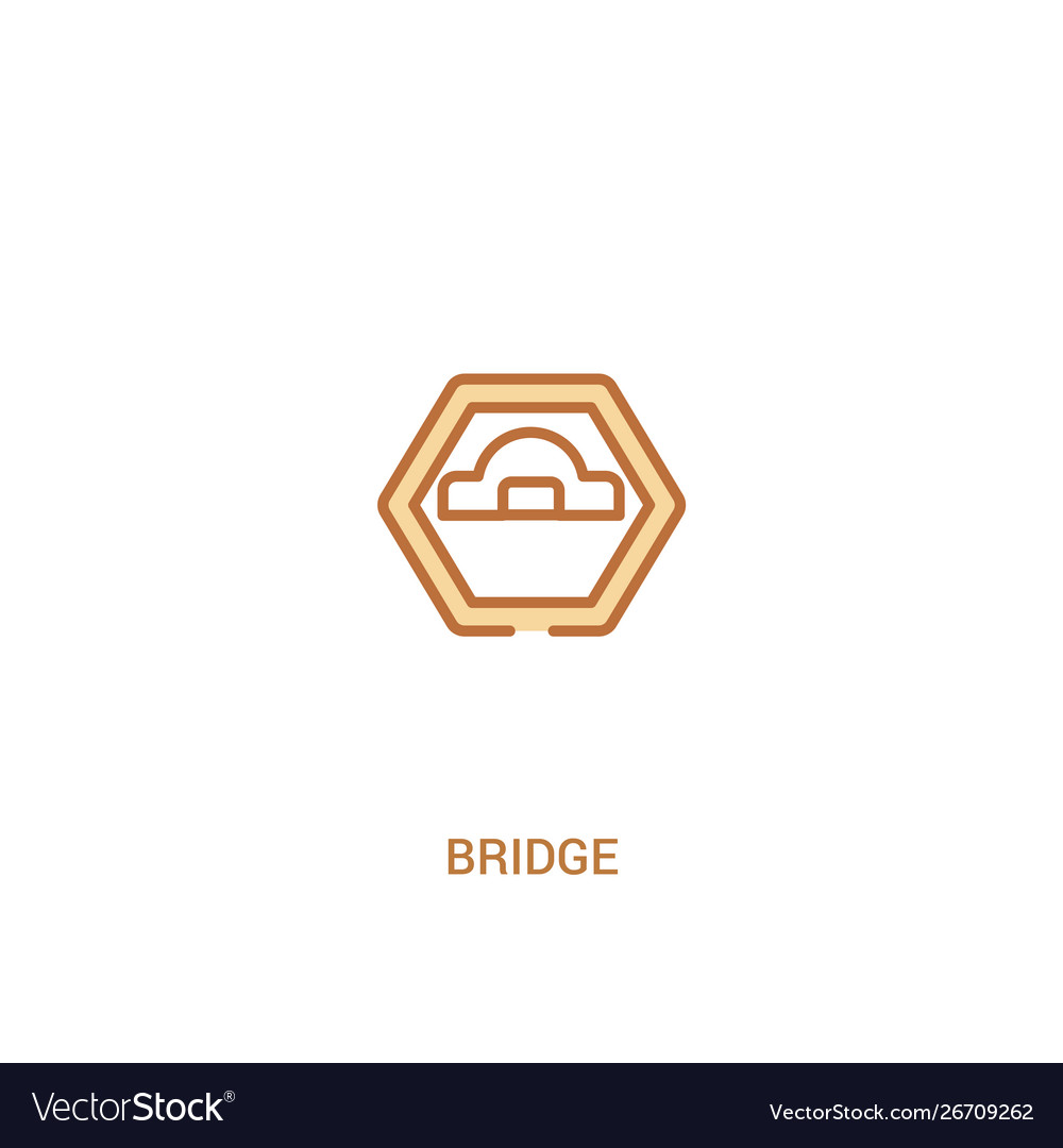 Bridge concept 2 colored icon simple line element
