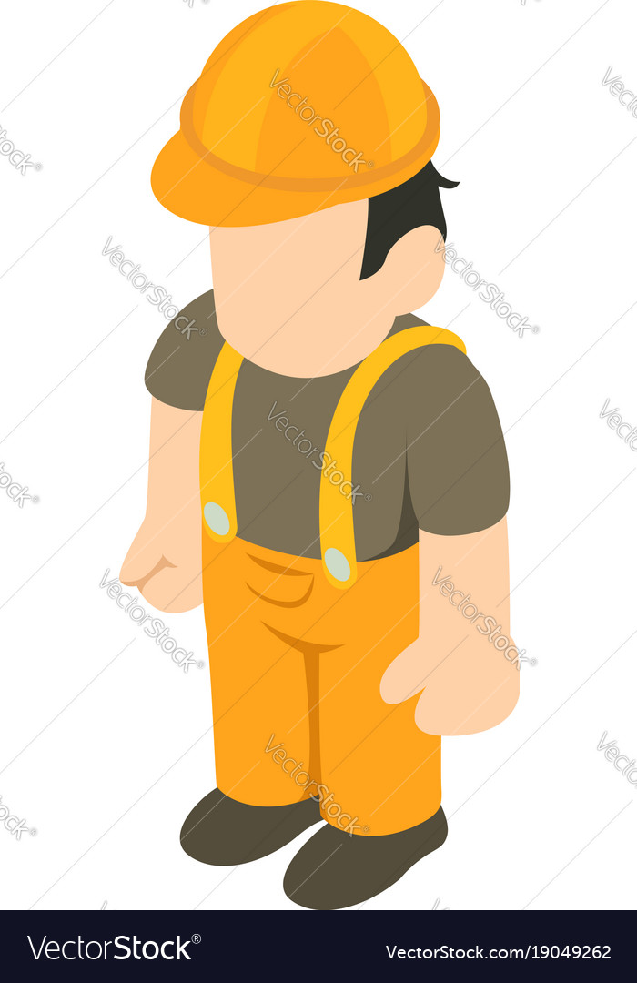 Download Builder person icon isometric 3d style Royalty Free Vector