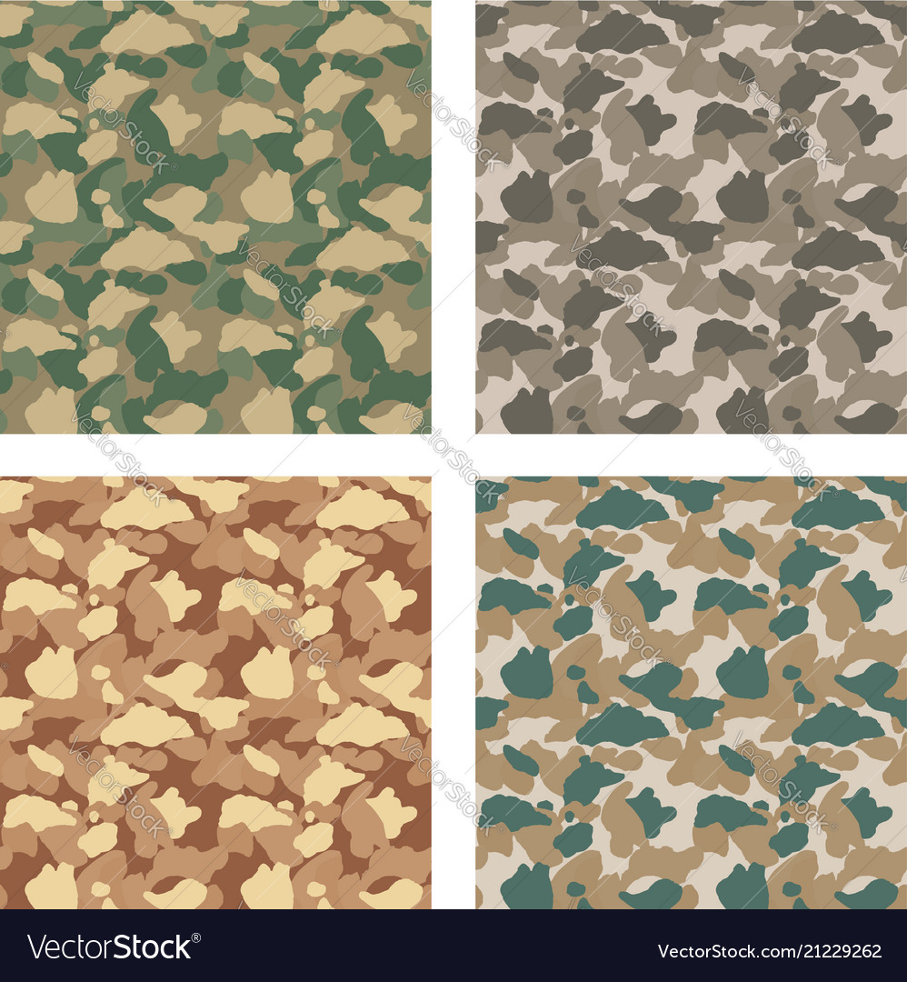 Camouflage pattern design with different color vector image Camouflage pattern design with different color
