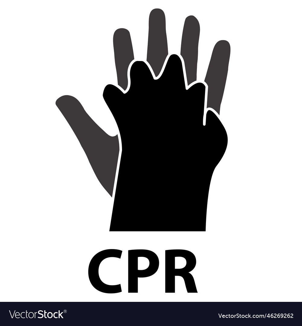 Cpr hands only icon on white background sign