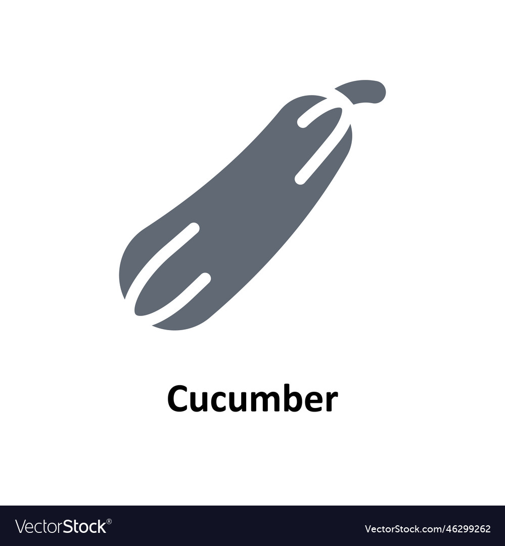 Cucumber solid icons simple stock illus