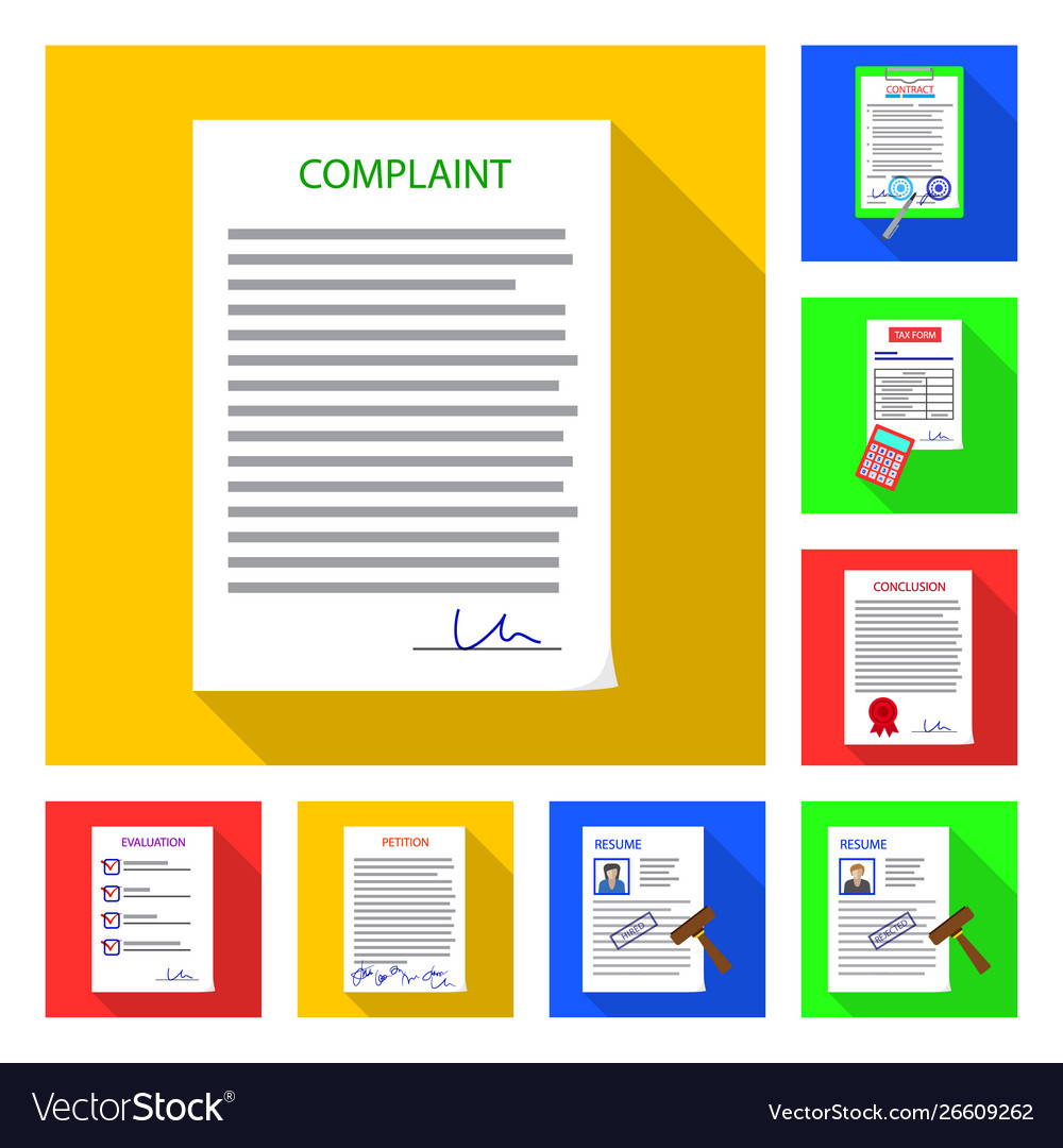 Design form and document logo set vector image Design form and document logo set