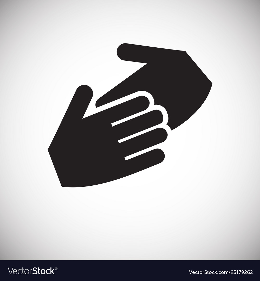 Hand shaking icon on white background for graphic Vector Image