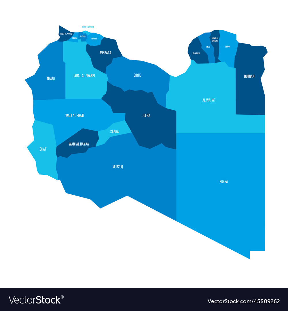 Libya political map of administrative divisions