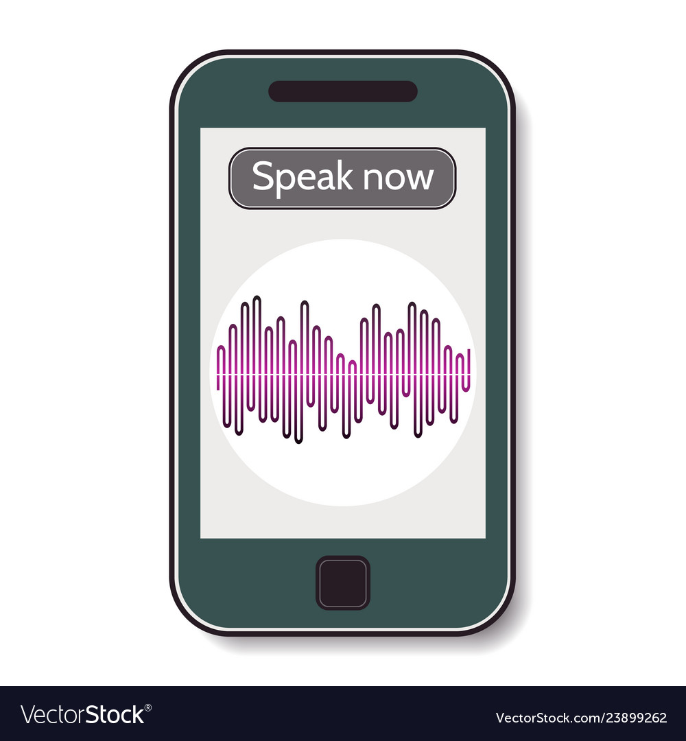 Mobile phone with program of voice recognition vector image Mobile phone with program of voice recognition