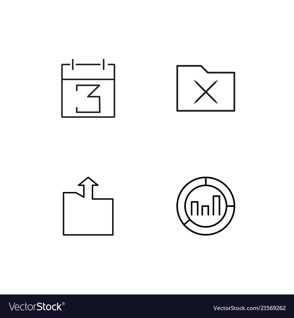 Office linear icons set simple outline